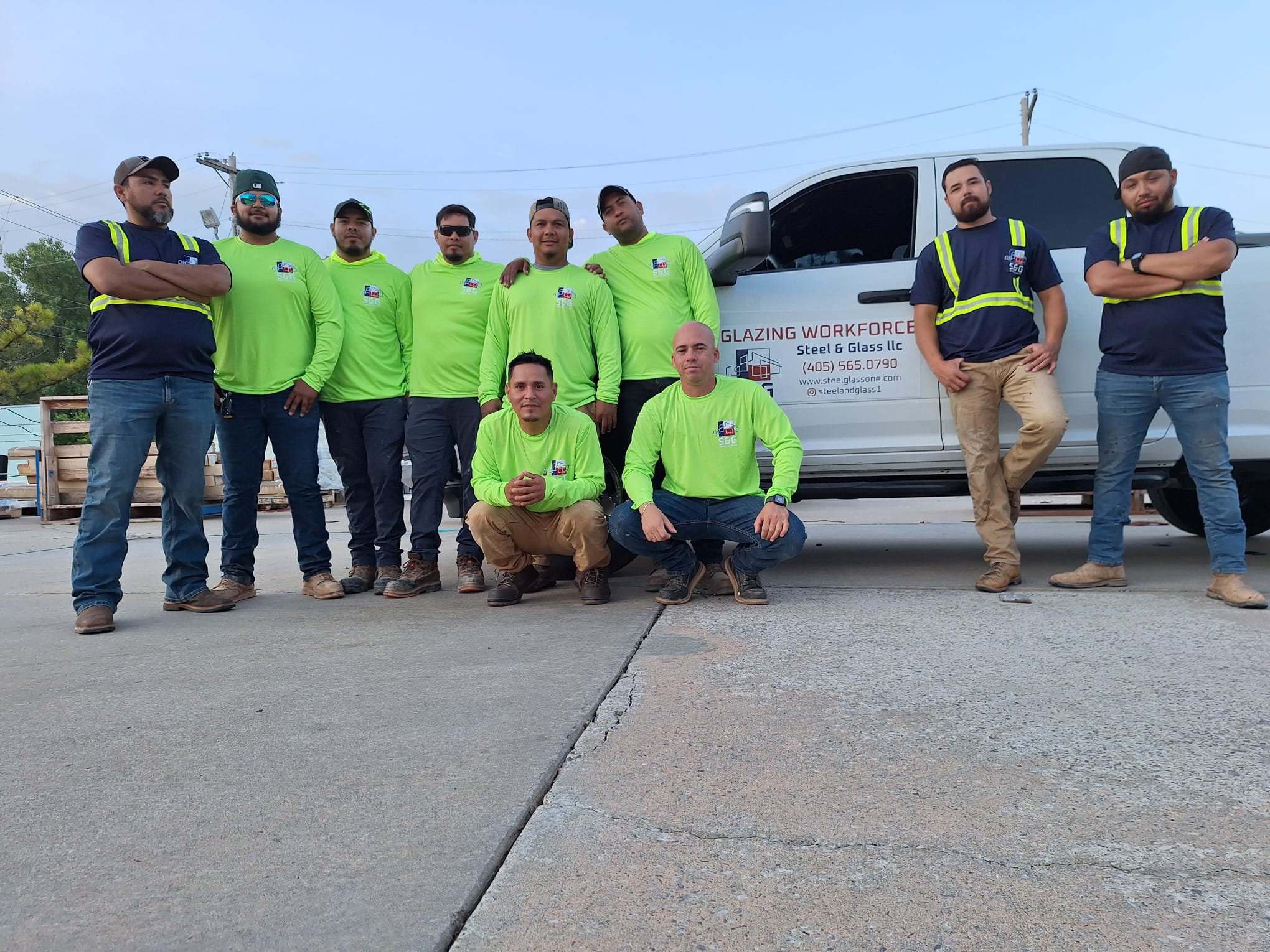 S&G field team assembled beside the company truck