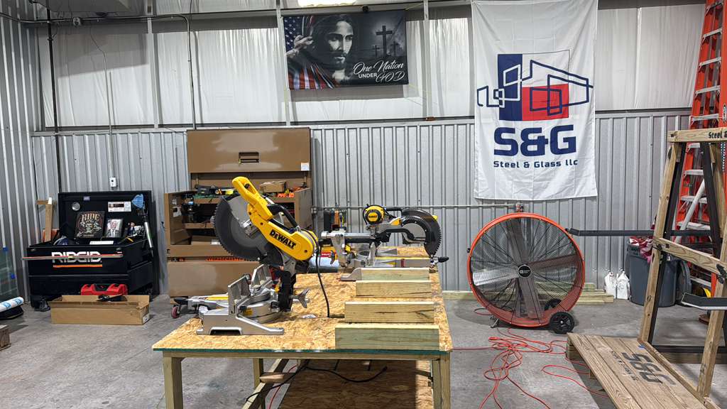Fabrication equipment and workbench inside the S&G shop